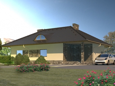 Проект 1 этажного дома с террасой АN