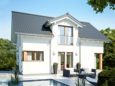 Проект мансардного блочного дома PP-77