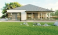 Проект 1 этажного дома  из блоков с террасой, гаражом AM17