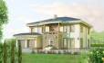 Проект 2 этажного дома из блока с терассой TD