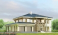 Проект 2 этажного дома из блока с терассой TD