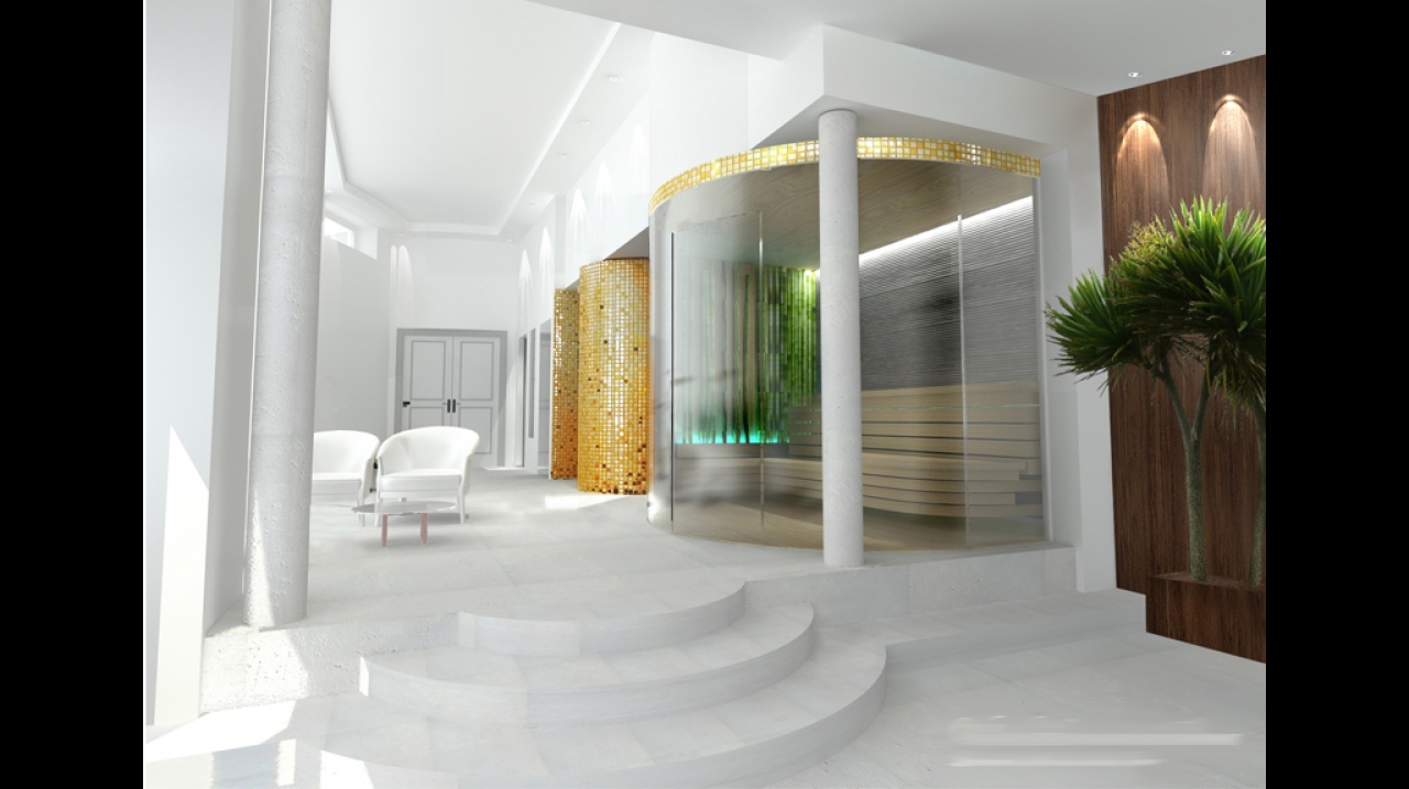 Интерьер сауны, бассейна частного дома IK