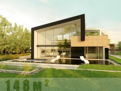 Проект 1 этажного дома с террасой PA17