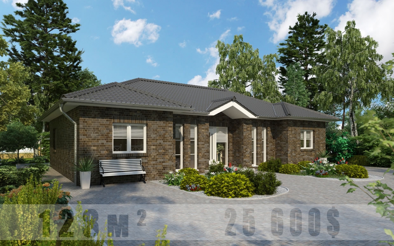 Проект 1 этажного дома PP-25