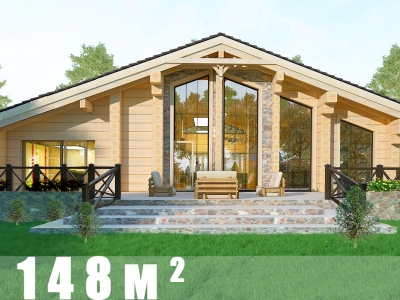 Проект мансардного деревянного дома DD4