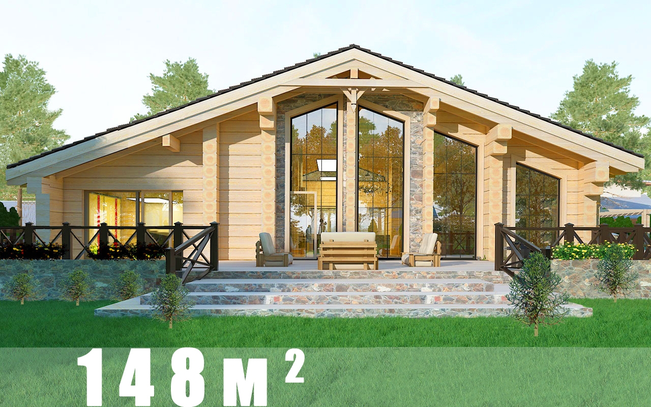 Проект мансардного деревянного дома DD4